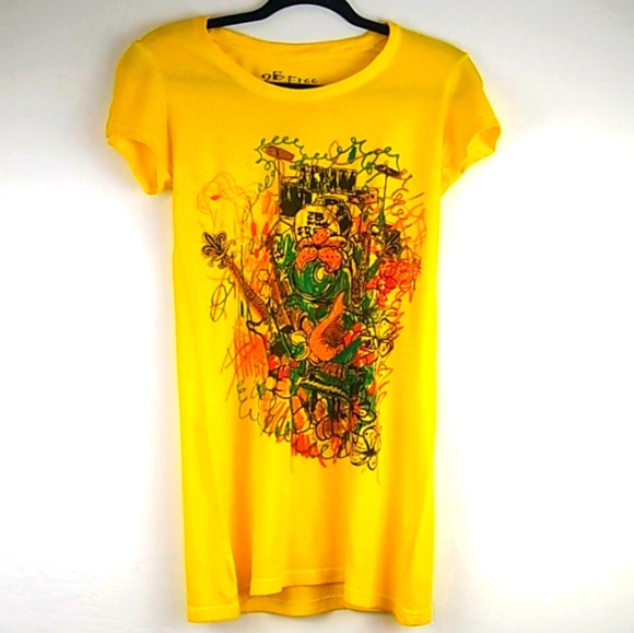 ♥️SOLD♥️ 2B Free Joyful Graphic Golden Yellow Tee - Picture 11 of 11